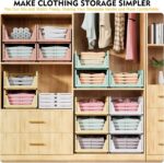 SNSLXH 5 Pack Stackable Closet Storage Basket, Multifunctional & Foldable Closet... - Image 4