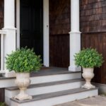 Set of 2 Artificial Boxwood Topiary Trees for Front Door - Faux Realistic Greene... - Image 4