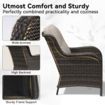5 Piece Outdoor Wicker Patio Furniture Set, Patio Chairs Set with Thickened Olef... - Image 4