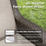 5 Piece Outdoor Wicker Patio Furniture Set, Patio Chairs Set with Thickened Olef... - Image 5