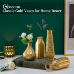 Glasseam Gold Vase for Flowers: Small Glass Vases for Living Room Kitchen Table ... - Image 4
