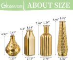 Glasseam Gold Vase for Flowers: Small Glass Vases for Living Room Kitchen Table ... - Image 6