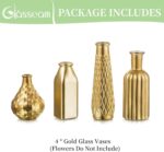 Glasseam Gold Vase for Flowers: Small Glass Vases for Living Room Kitchen Table ... - Image 8