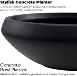 Large Bowl Planter, 23.3"Dia x 8"H Succulent Pot with Drain Hole, 21"Opening Flo... - Image 3