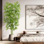 Artificial Tree Fake Plants, Artificial Bamboo Tree 7FT Tall in White Potted, Ar... - Image 5