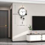 Modern Wall Clock for Living Room Decor Large Decorative Metal Wall Clock with P... - Image 5