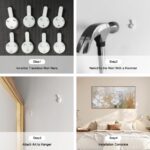 HPNIUB Large White Flower Framed Wall Art Modern White and Gold Floral Canvas Oi... - Image 8