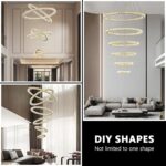 Modern Crystal Chandelier for High Ceiling Lights Fixtures Luxury 6 Ring Led Cha... - Image 4