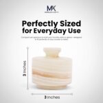 MARBLOUS KRAFTS Marble Salt Cellar 3" Inch White Onyx Salt Holder With Lid for S... - Image 4