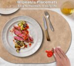 ADRIMER Placemats, Heat Resistant Oval Placemats Set of 6 Washable 12 x 17 Inch,... - Image 4