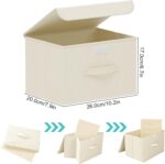 Storage Boxes, Collapsible Storage Bins with Lids, Cotton and linen cloth Storag... - Image 8