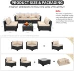 Rattaner Patio Sectional 6 Pieces All-Weather Wicker Patio Furniture Set Outdoor... - Image 4