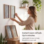 3D Wooden Floral Bathroom Wall Decor (Set of 4) Lightweight, Ready-to-Hang Frame... - Image 3