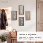 3D Wooden Floral Bathroom Wall Decor (Set of 4) Lightweight, Ready-to-Hang Frame... - Image 6