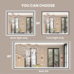 Amorho 36"x 32" LED Bathroom Mirror with Black Frame, Front Light and Backlit(Co... - Image 3