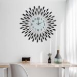 24 INCH Large Wall Clock for Living Room Decor,Non-Ticking Quiet Metal Petals Di... - Image 4
