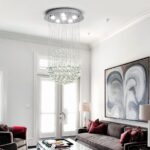 Saint Mossi Chandelier Modern K9 Crystal Raindrop Chandelier Lighting Flush moun... - Image 5