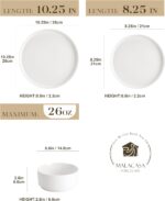 MALACASA 24 Pieces Porcelain Dinnerware Set, Modern White Dish Set for 8, Premiu... - Image 3