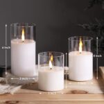 Eywamage Clear Glass Flameless Candles with Remote Timer, Flickering Battery LED... - Image 3
