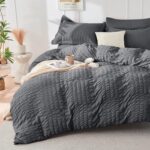 HYMOKEGE Queen Comforter Set Seersucker 7 Pieces, All Season Luxury Bed in a Bag... - Image 3