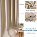 HOMEIDEAS 2 Panels Beige Faux Silk Blackout Luxury Curtains, 52 X 96 Inch Champa... - Image 4
