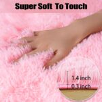 qulint 9x12 Rugs for Living Room, Large Fluffy Pink Area Rugs for Bedroom, Soft ... - Image 3