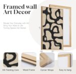 Framed Neutral Horizontal Abstract Wall Art for Living Room, Extra Large Black a... - Image 5
