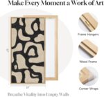 Framed Neutral Horizontal Abstract Wall Art for Living Room, Extra Large Black a... - Image 6