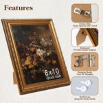 8x10 Picture Frame, Vintage Bronze Gold Picture Frame for Tabletop & Wall Mount,... - Image 5