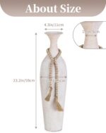 Sziqiqi Metal Tall Floor Vase: 23.2in Large Boho Vase for Pampas Grass - White S... - Image 4