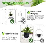 2 Pack Hanging Planters for Indoor Plants with 5.5" Pot + Ceiling Hook + Extende... - Image 5