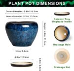 6 Inch Plant Pot - Ceramic Pots for Plants with Drainage Hole and Saucer, Round ... - Image 3