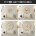 Cuspin 24 Inch Large Wall Clock, Gold Clocks for Living Room Decor, Silent Non T... - Image 4