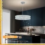 24’’ Crystal LED Chandelier 2-Tier with Remote Control Dimmable 3000-6500K Conte... - Image 3