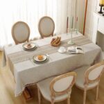 Laolitou Rustic Cotton Linen Table Cloth,Tablecloths for 6 Foot Rectangle Tables... - Image 3