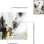 Zessonic Black Abstract Wall Art Decor - 2 Pack 24" x 36" Black and Gold Canvas ... - Image 4