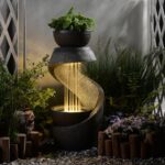 Sunlinua 31.9" S-Shaped Water Outdoor Fountain–Modern Cascading Waterfall Featur... - Image 4
