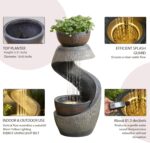 Sunlinua 31.9" S-Shaped Water Outdoor Fountain–Modern Cascading Waterfall Featur... - Image 5