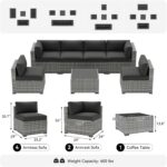 LazySunsets 7-Piece Patio Furniture Set, Wicker Rattan Outdoor Furniture with Th... - Image 3