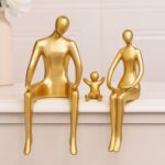 Quoowiit Gold Decor Family Statue Shelf Decor, Abstract Modern Home Decorations ... - Image 3