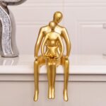 Quoowiit Gold Decor Family Statue Shelf Decor, Abstract Modern Home Decorations ... - Image 4
