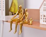 Quoowiit Gold Decor Family Statue Shelf Decor, Abstract Modern Home Decorations ... - Image 6