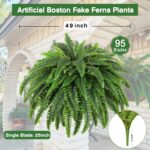 Dkaltm Single Silky Artificial Boston Fern Bush, 49Inch Large Artificial Ferns f... - Image 3