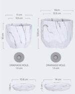 White Plant Pots Set of 2 Planters 4 and 5 Inch with Saucer Tray, Mesh Pad, Drai... - Image 5