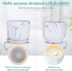 White Plant Pots Set of 2 Planters 4 and 5 Inch with Saucer Tray, Mesh Pad, Drai... - Image 6
