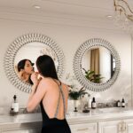 Kelly Miller Round Jeweled Mirror for Wall Decor, 26 in Modern Decorative Wall M... - Image 5