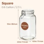 ComSaf 3-Pack 78oz Large Square Airtight Glass Jars for Bulk Food, Holds a 4lb B... - Image 3