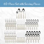 Mikasa, Gold Accent Regent Bead Flatware Service for 12, 65 Piece Set, 18/10 Sta... - Image 3