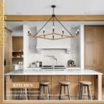Farmhouse L53'' Wooden Square Chandelier Natural 10-Light Rustic Rectangular Can... - Image 3
