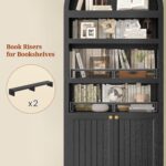 81" Tall Arched Cabinets,Bookcase with storage,Mid-Century Modern 6-Tier Bookshe... - Image 4